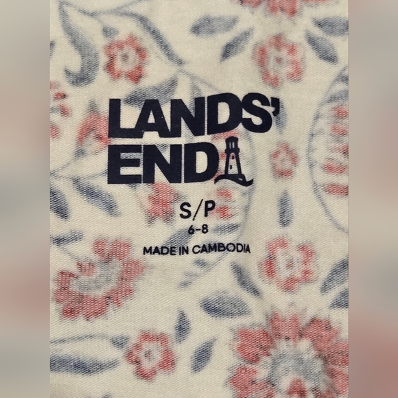 NWOT Lands End Floral Print V-Neck Top - Picture 7 of 9